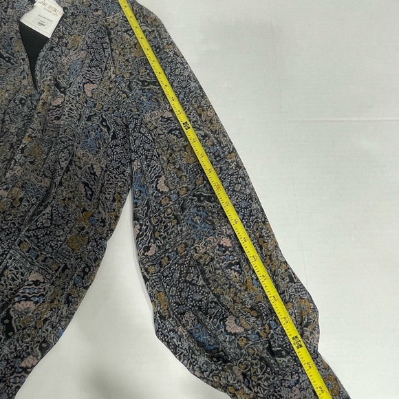 Paisley Chiffon Karlie tier dress. NEW. Size M.Long sleeve midi. Black blue gray - Picture 14 of 15